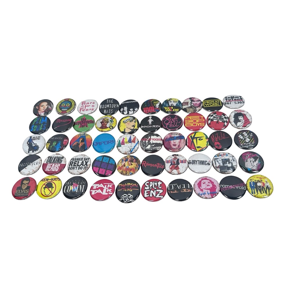 Lot of‎ 50 New Wave Post-Punk Band Pinback Buttons Smiths Depeche Mode Blondie